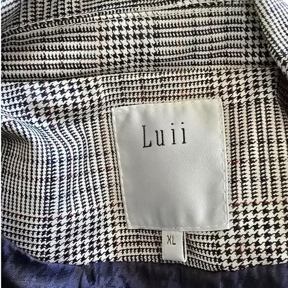 Women's Luii Plaid Blazer Jacket XL - Picture 3 of 10